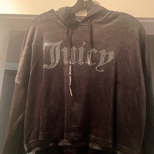 Juicy Couture Black Hoodie with Rhinestone Logo